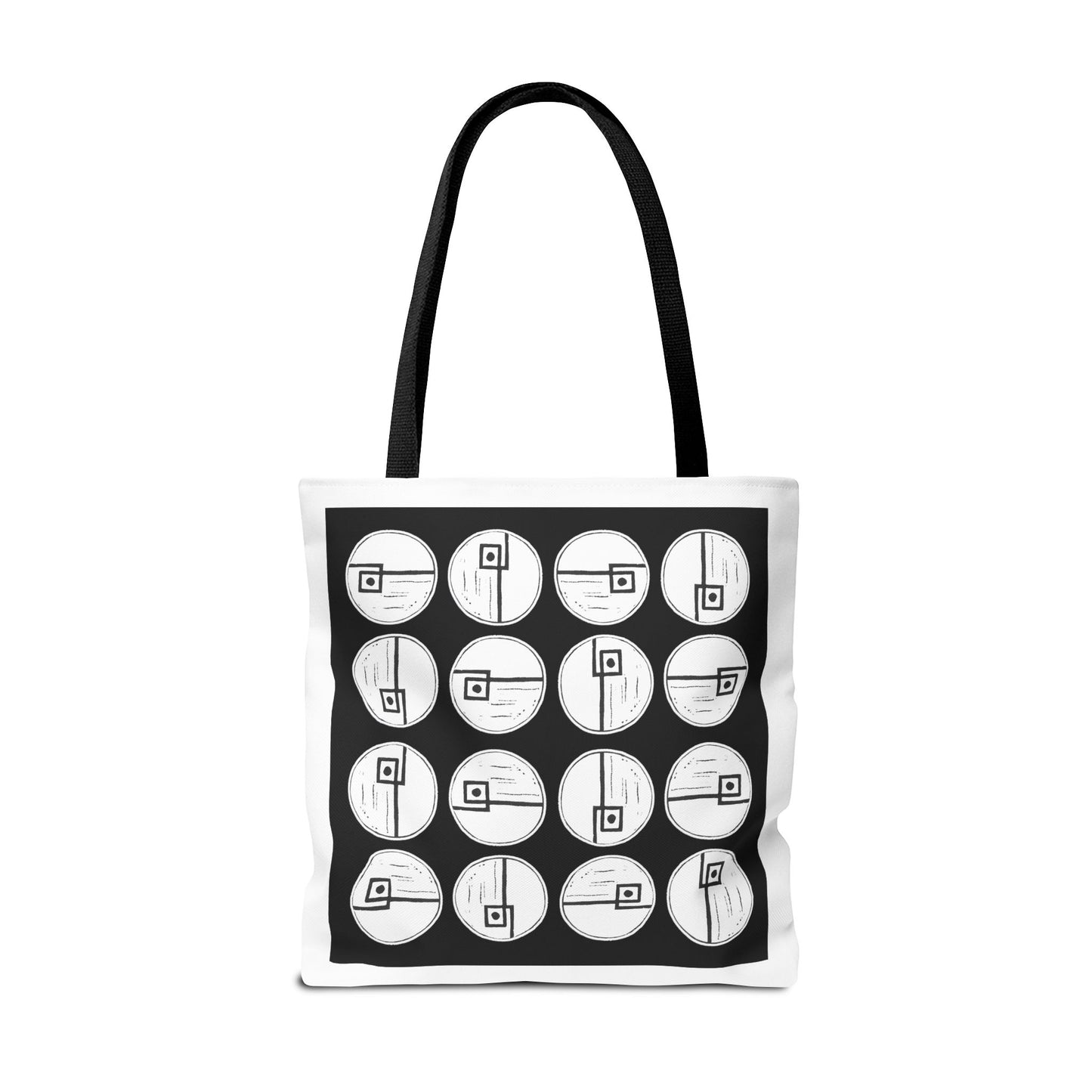Rotating Rectangle Black Tote Bag - InkLovePrint