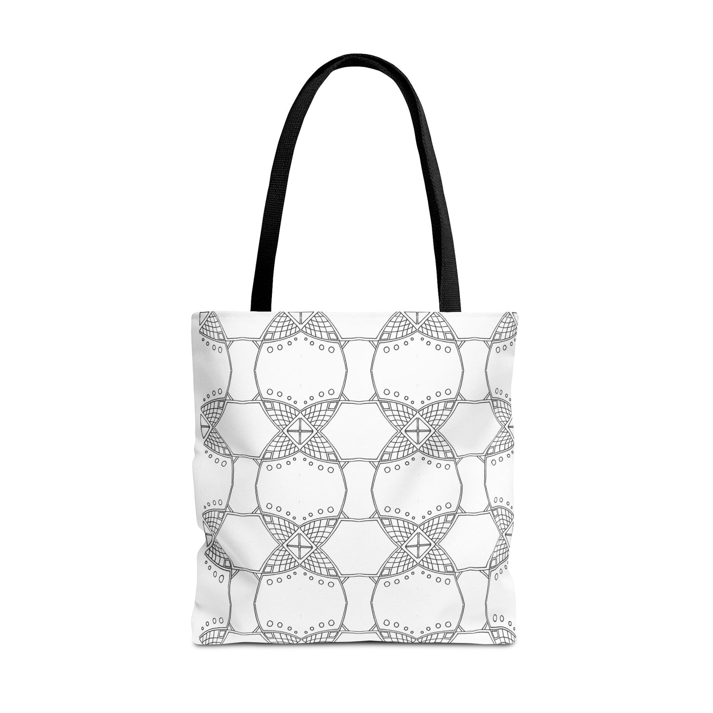 Grid Line Pattern Tote Bag - InkLovePrint