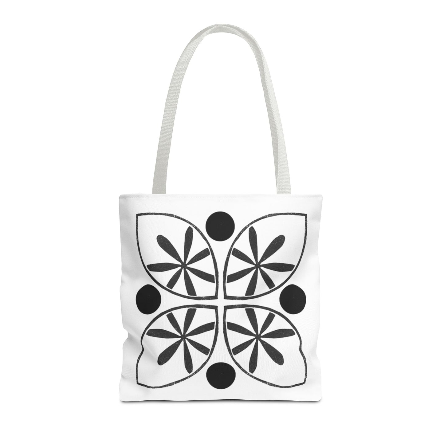 Black Flower Motif Tote Bag - InkLovePrint