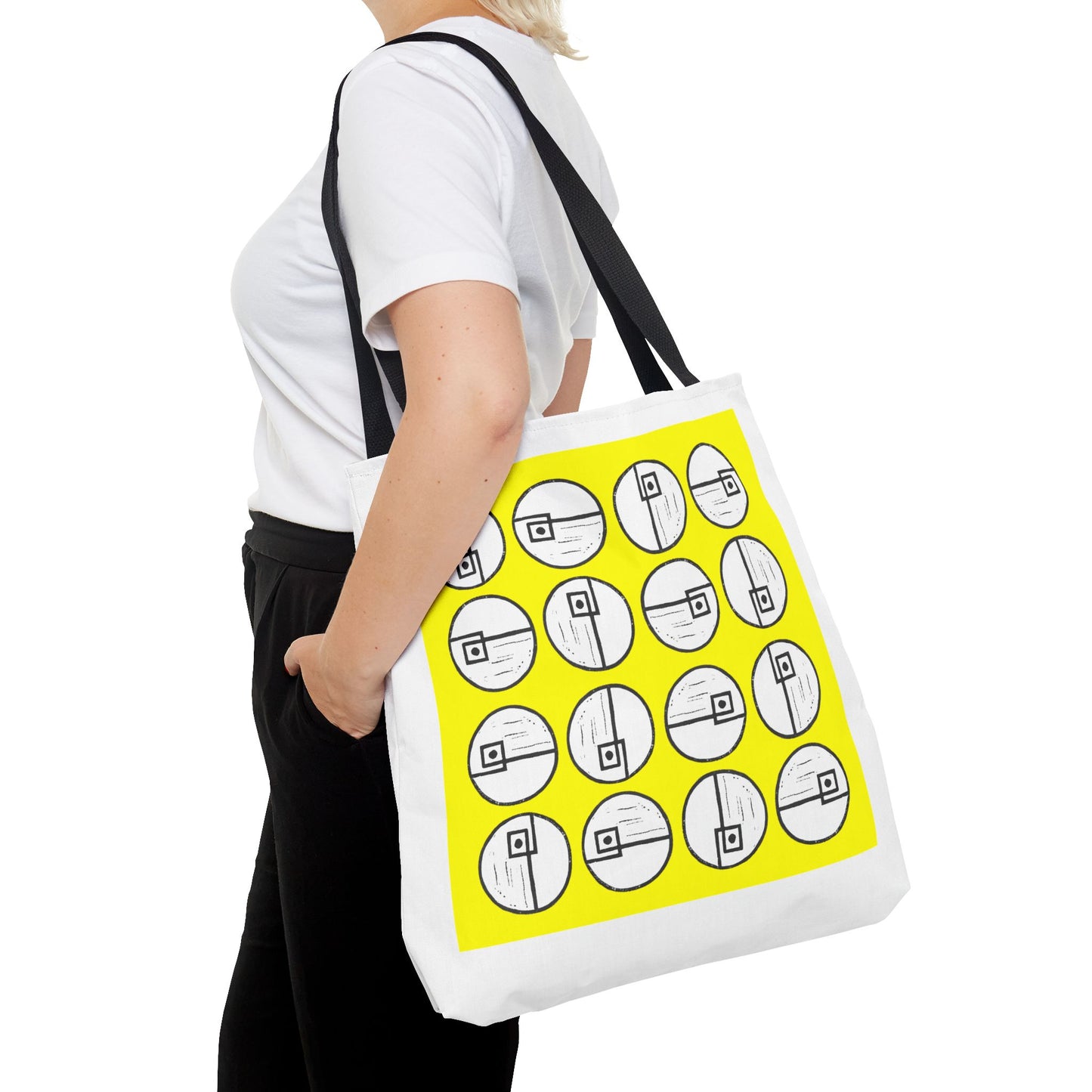 Rotating Rectangle Yellow Tote Bag - InkLovePrint