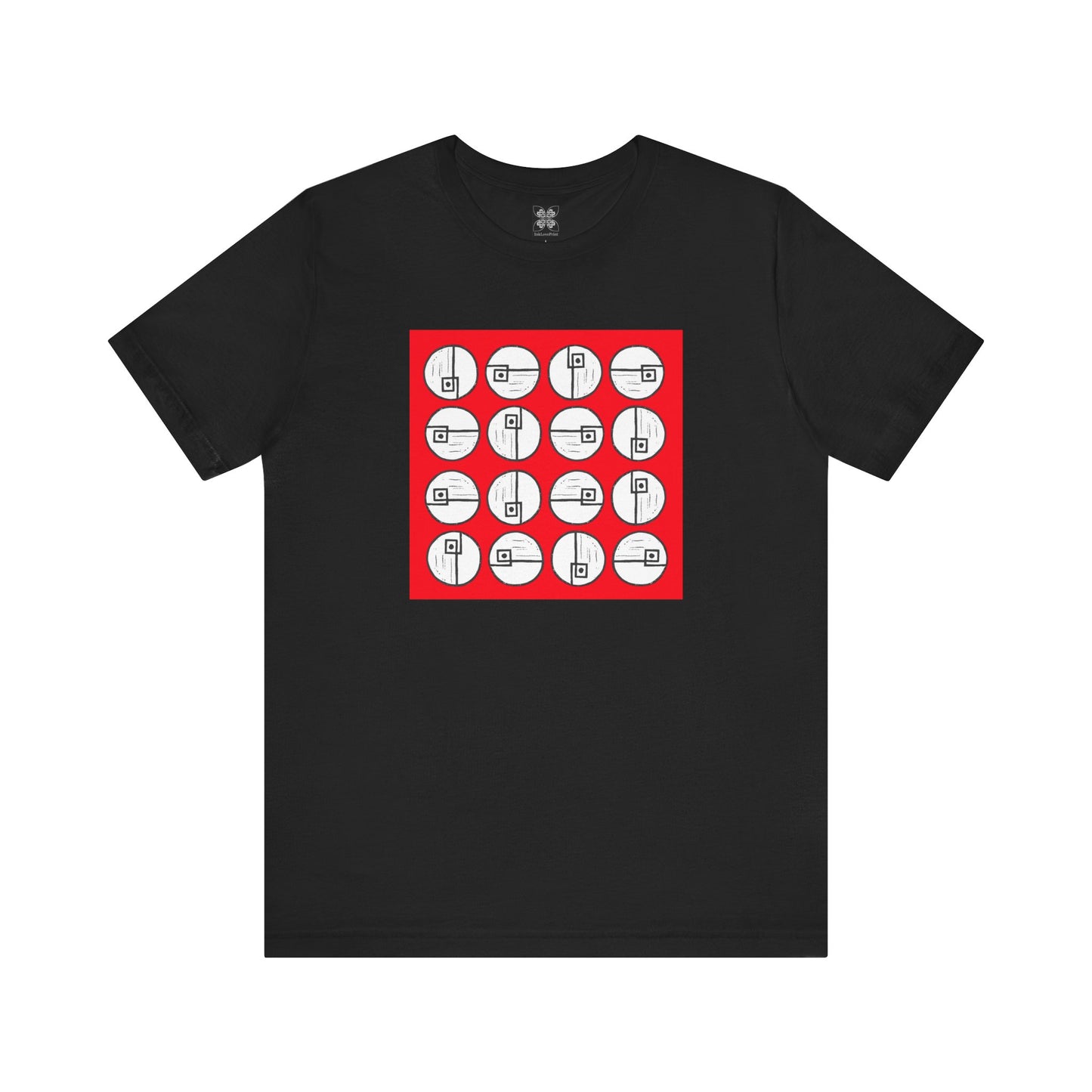 Rotating Rectangle on Red Unisex T-Shirt - InkLovePrint