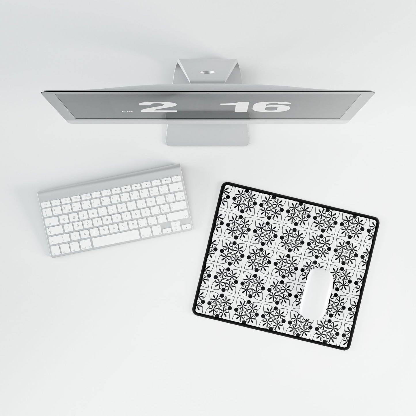 Black Flower Desk Mat - InkLovePrint