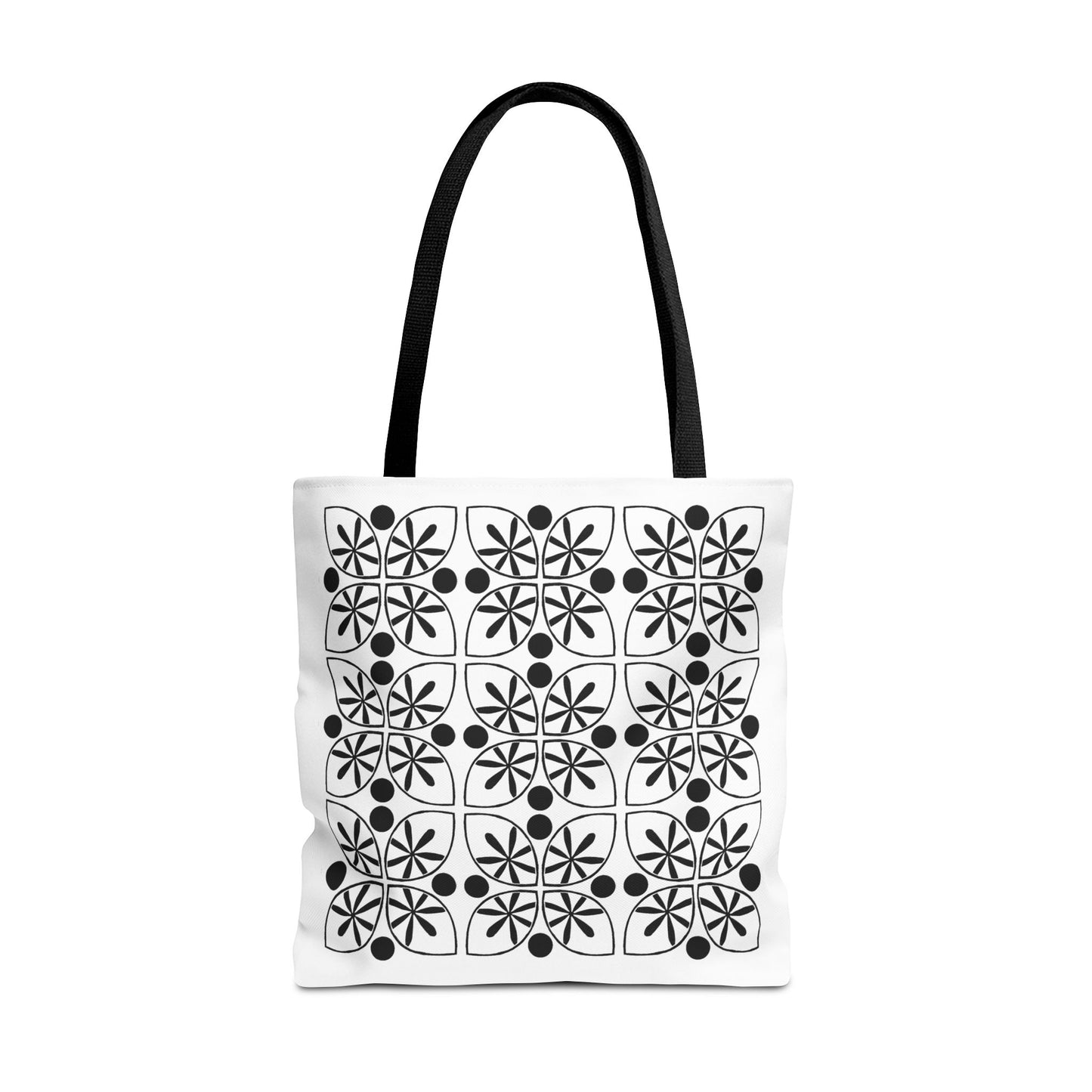 Black Flower Tote Bag - InkLovePrint