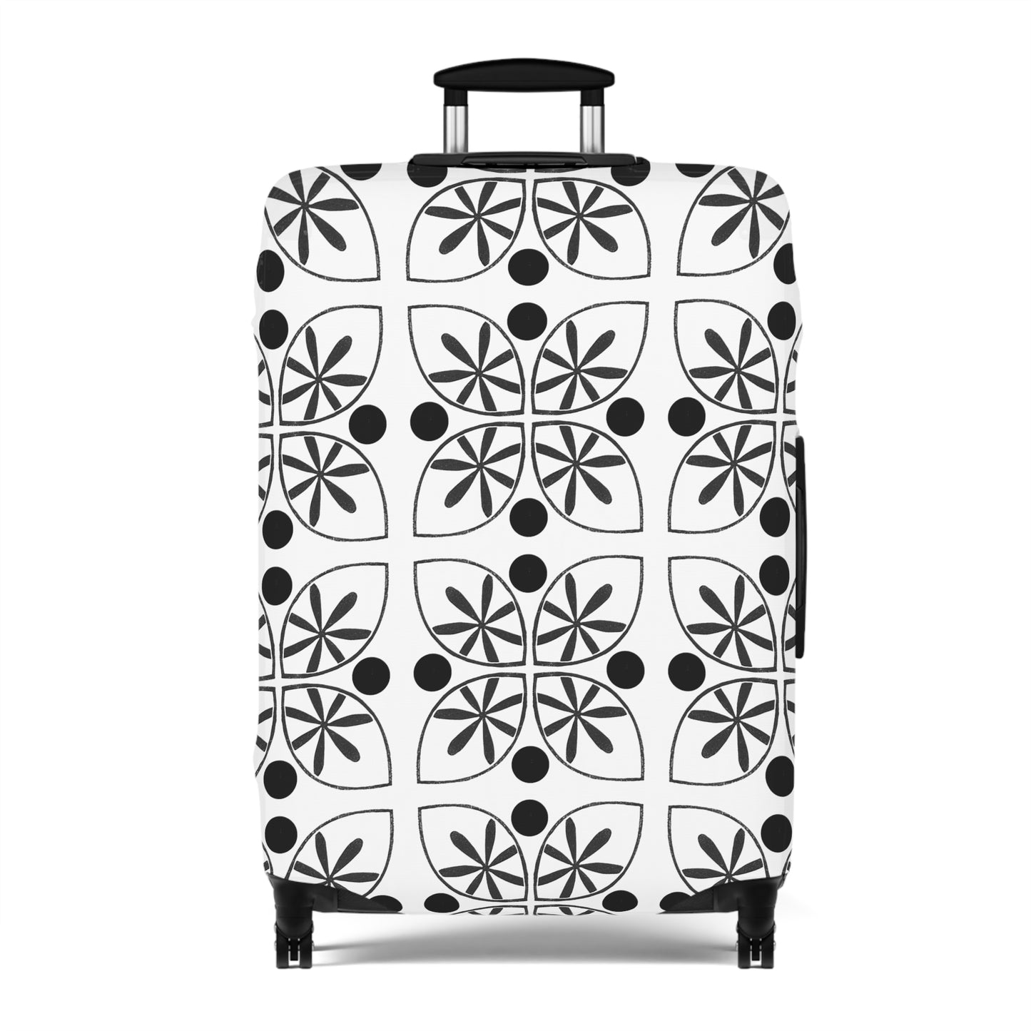 Black Flower Luggage Cover - InkLovePrint