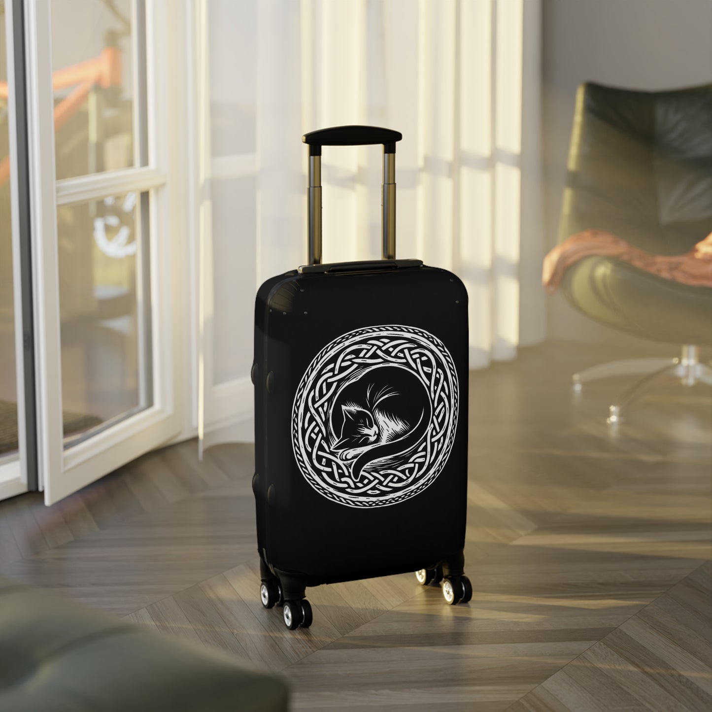 Celtic Cat Luggage Cover - InkLovePrint