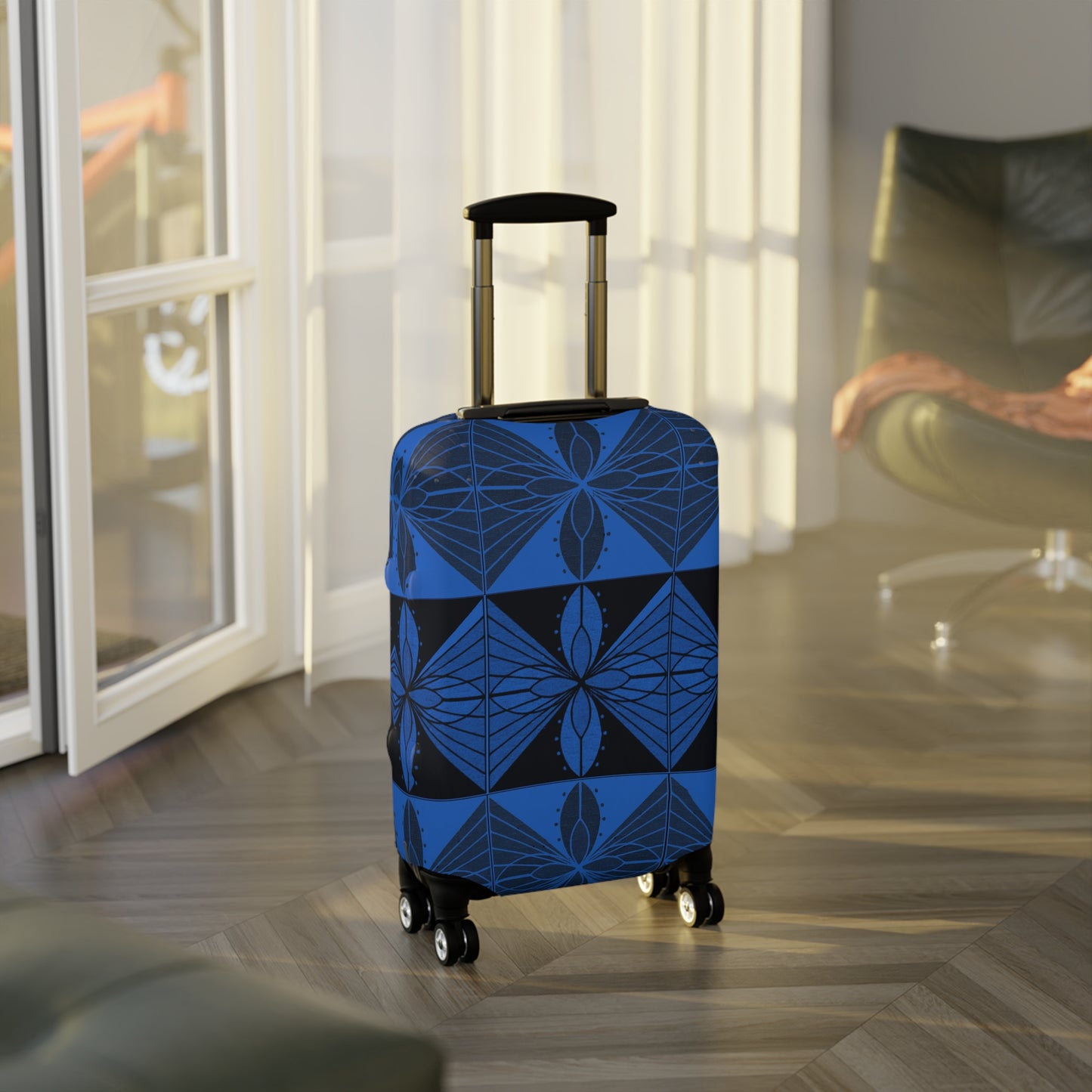 Geometric Blue 2 Luggage Cover - InkLovePrint