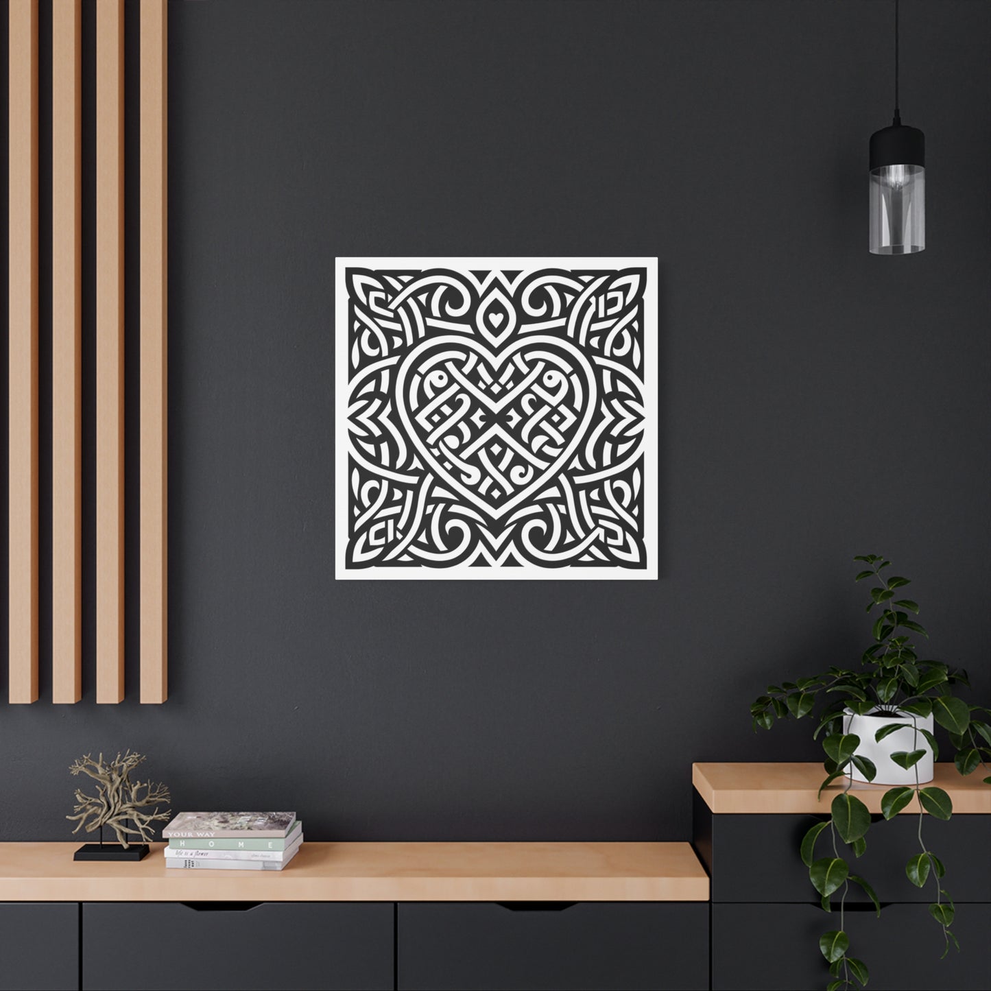 Framed Celtic Heart Artwork - Canvas - InkLovePrint