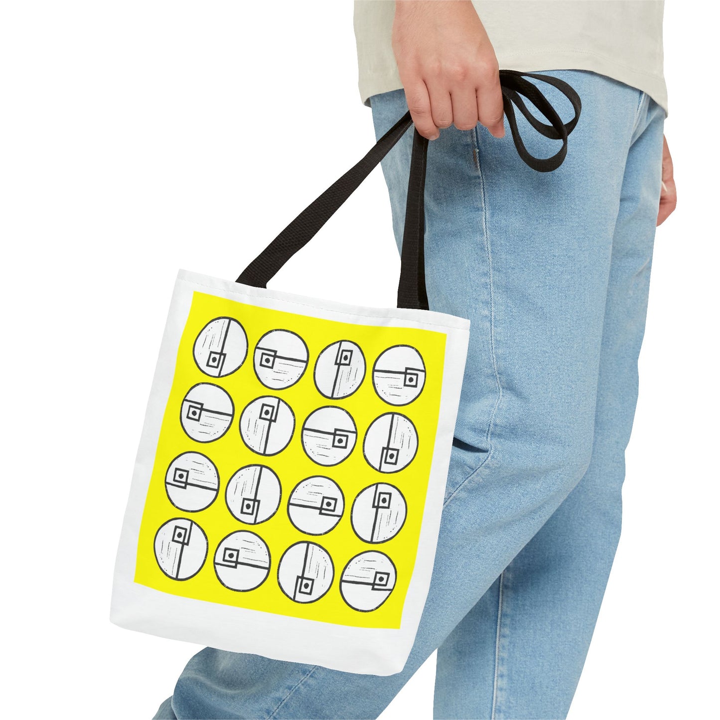 Rotating Rectangle Yellow Tote Bag - InkLovePrint