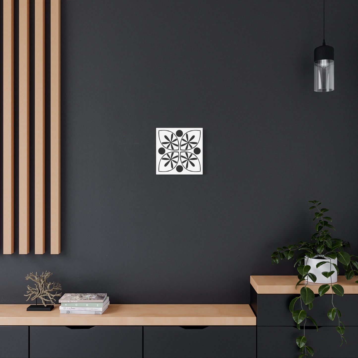 Black Flower Artwork - canvas - InkLovePrint