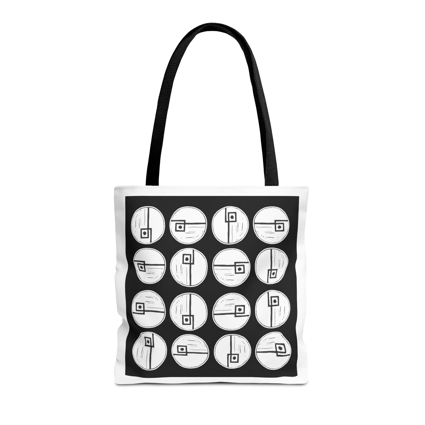 Rotating Rectangle Black Tote Bag - InkLovePrint