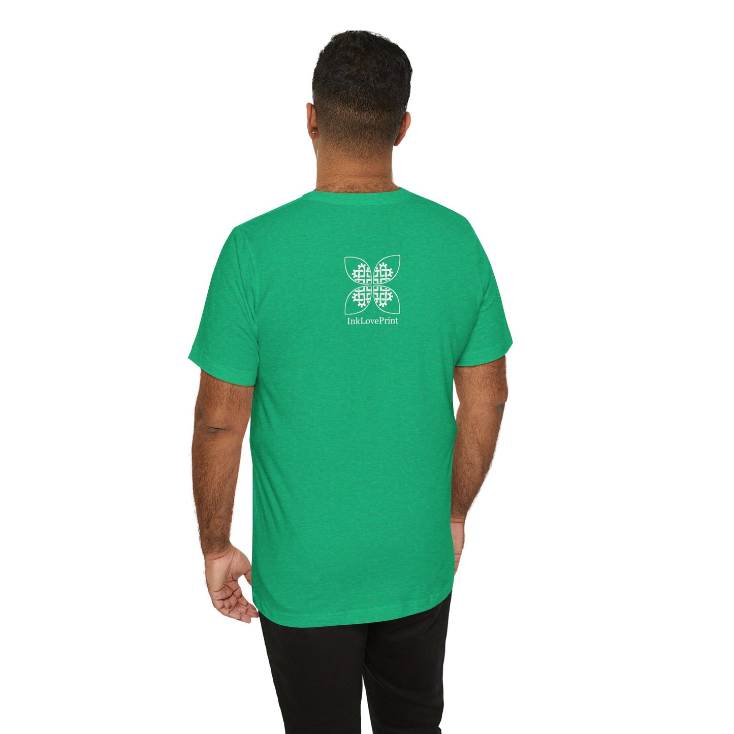 Celtic Heart Motif White Design T-Shirt - InkLovePrint