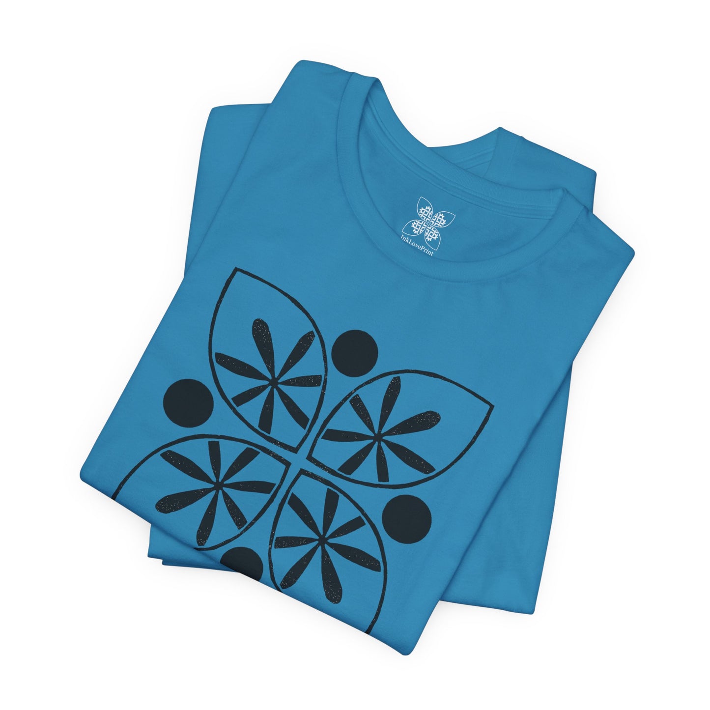 Black Flower Motif Unisex T-Shirt - InkLovePrint