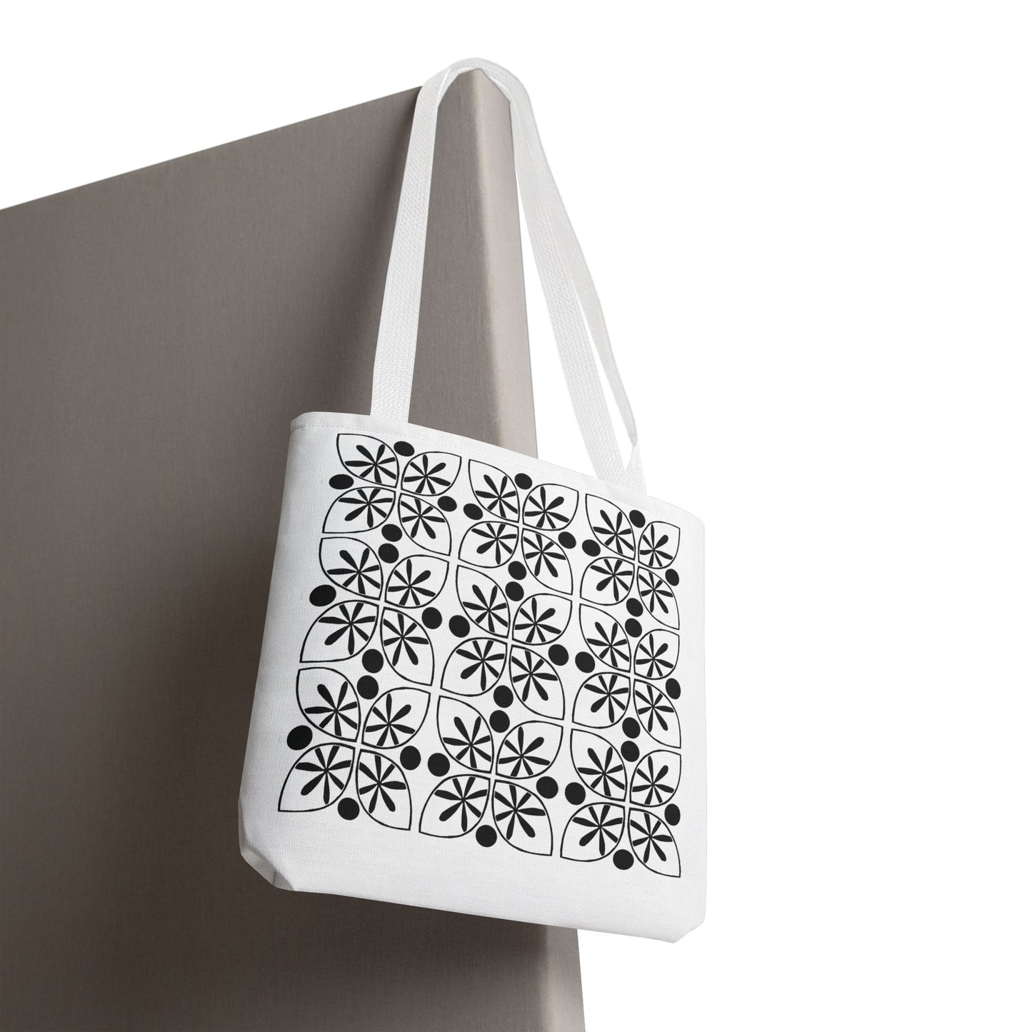 Black Flower Tote Bag - InkLovePrint
