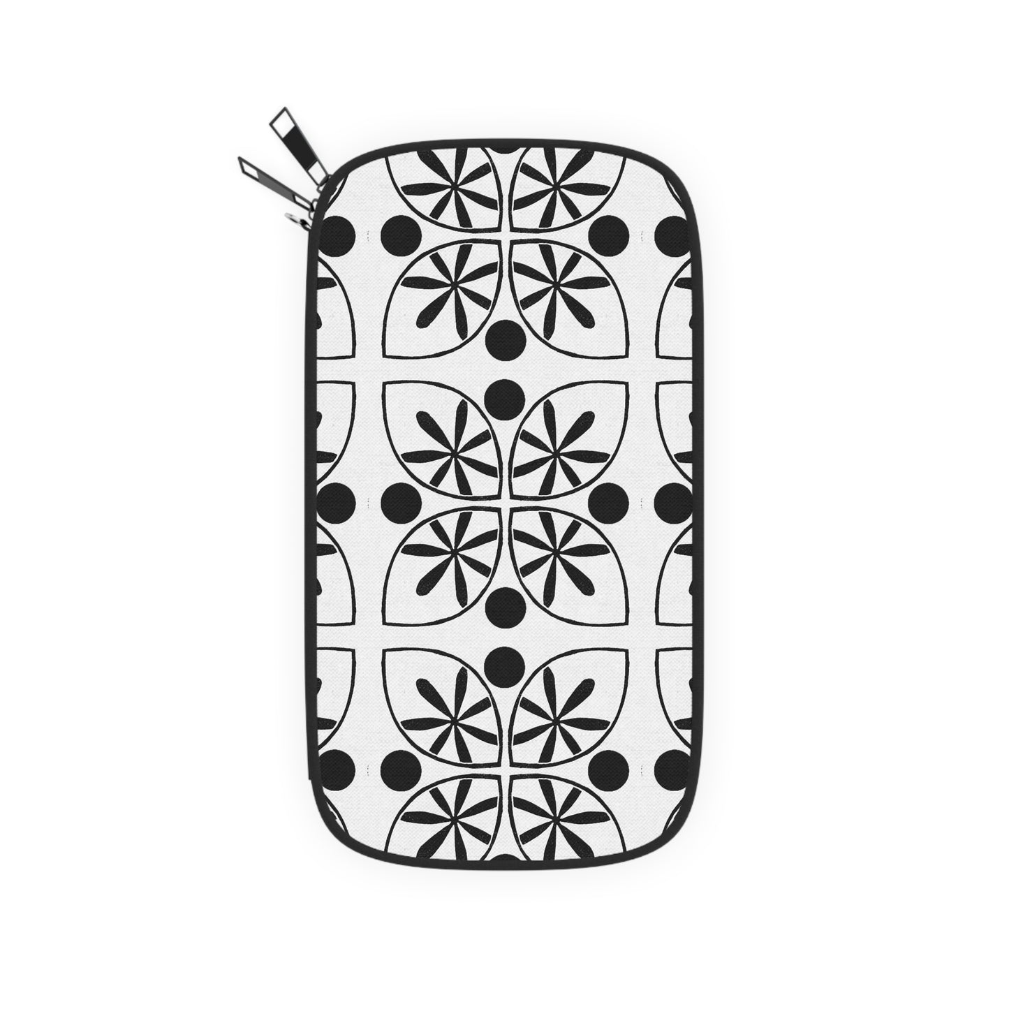 Black Flower Passport Wallet - InkLovePrint