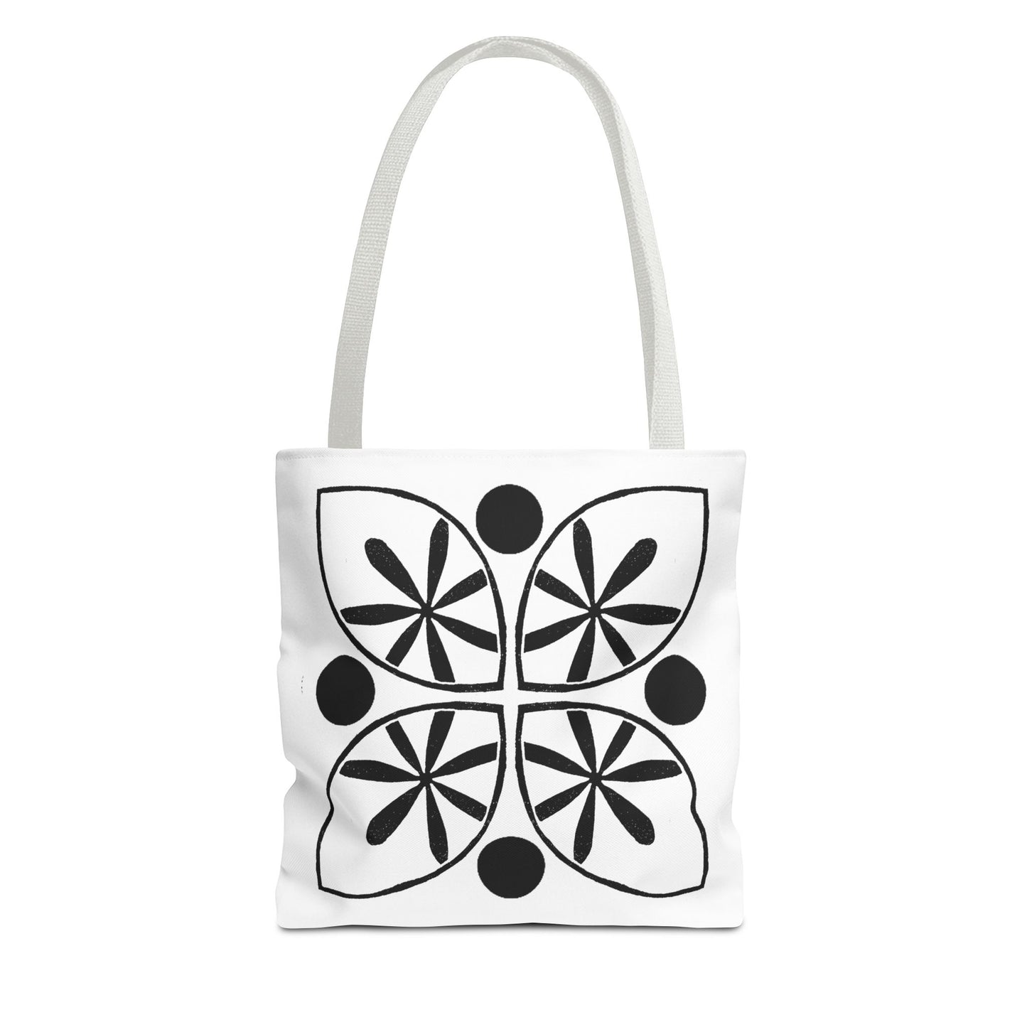 Black Flower Motif Tote Bag - InkLovePrint