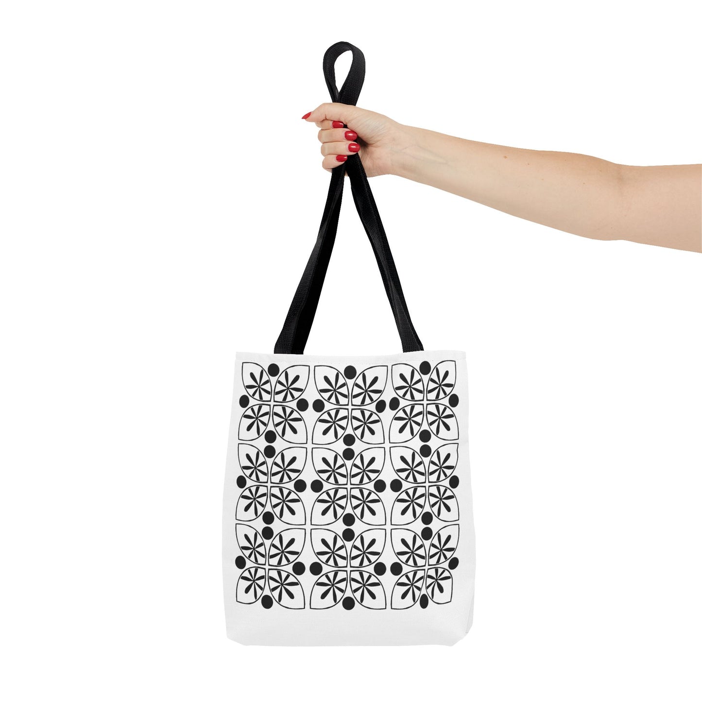 Black Flower Tote Bag - InkLovePrint