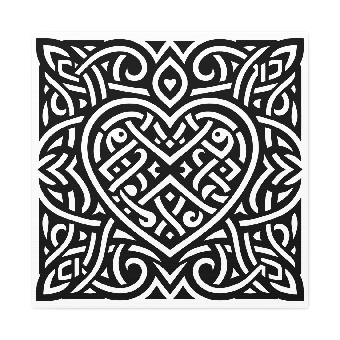 Celtic Heart Square Artwork Canvas - InkLovePrint