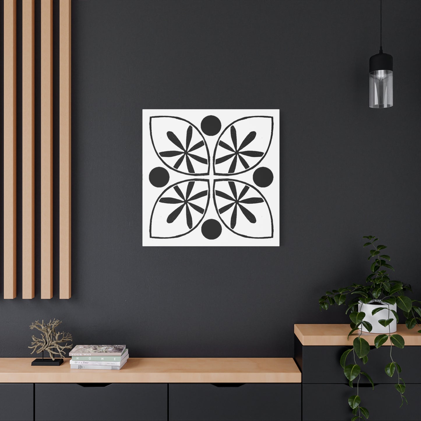 Black Flower Artwork - canvas - InkLovePrint