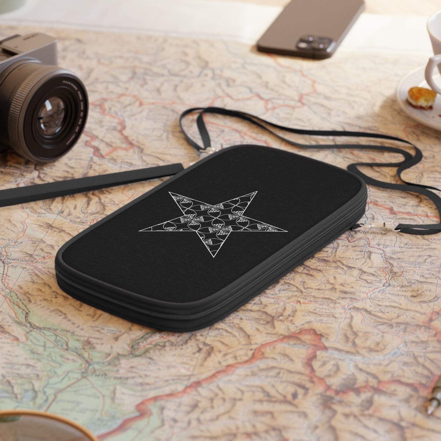 Trinity Star Black Passport Wallet - InkLovePrint