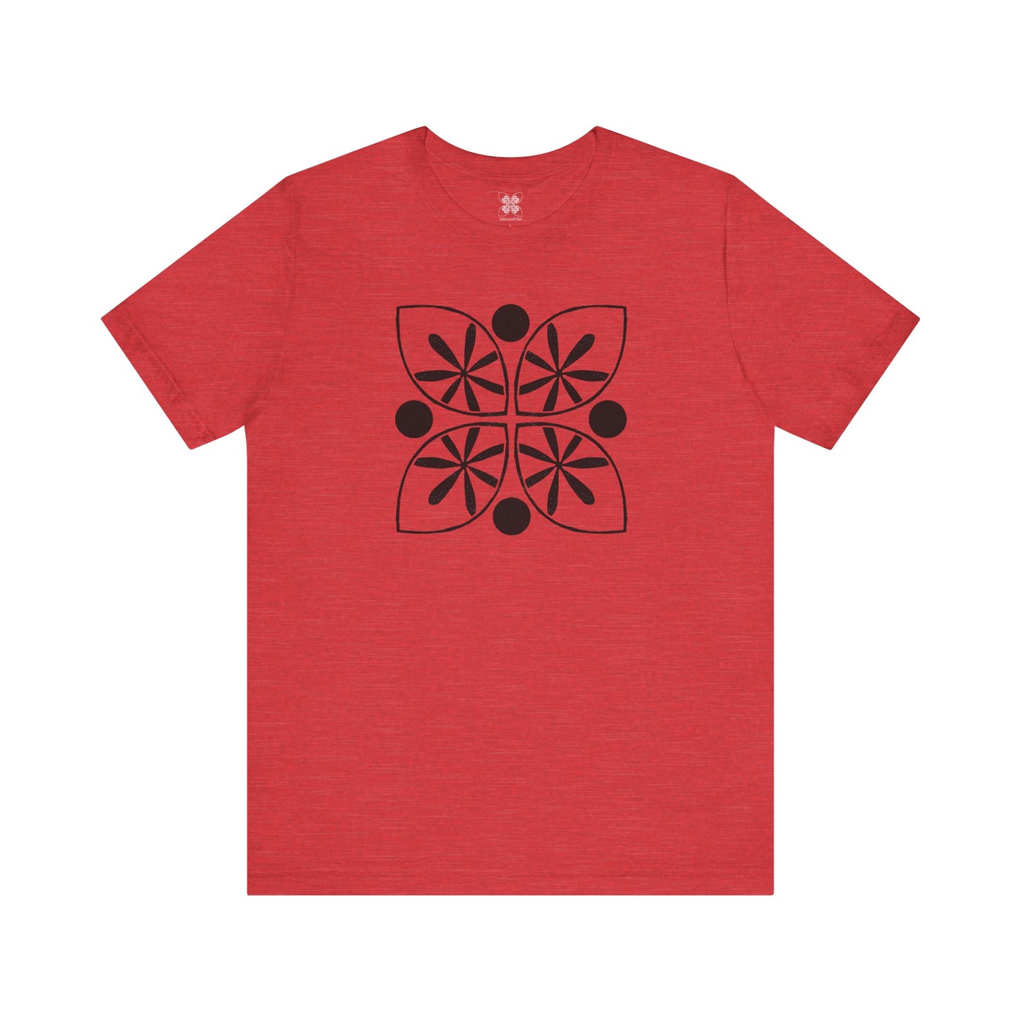 Black Flower Motif Unisex T-Shirt - InkLovePrint