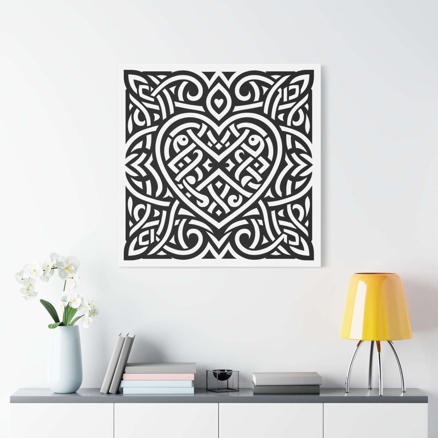 Framed Celtic Heart Artwork - Canvas - InkLovePrint