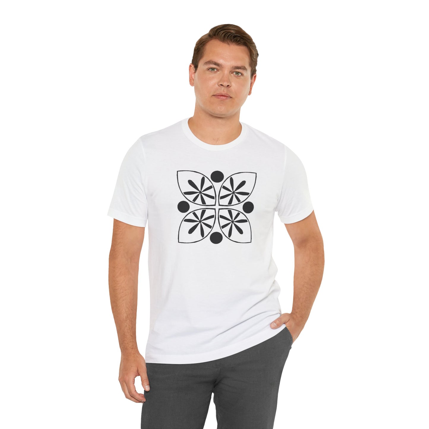 Black Flower Motif Unisex T-Shirt - InkLovePrint