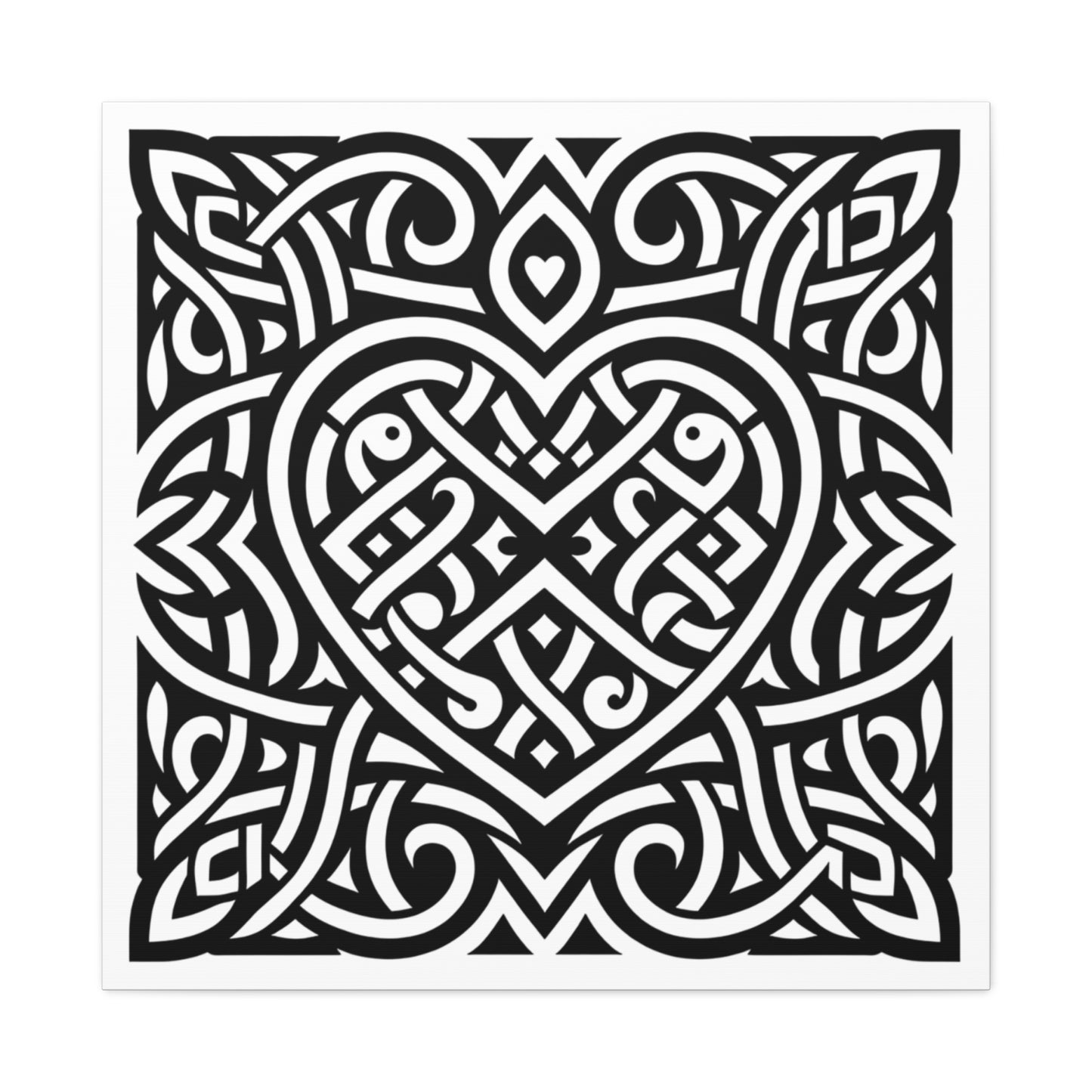 Framed Celtic Heart Artwork - Canvas - InkLovePrint