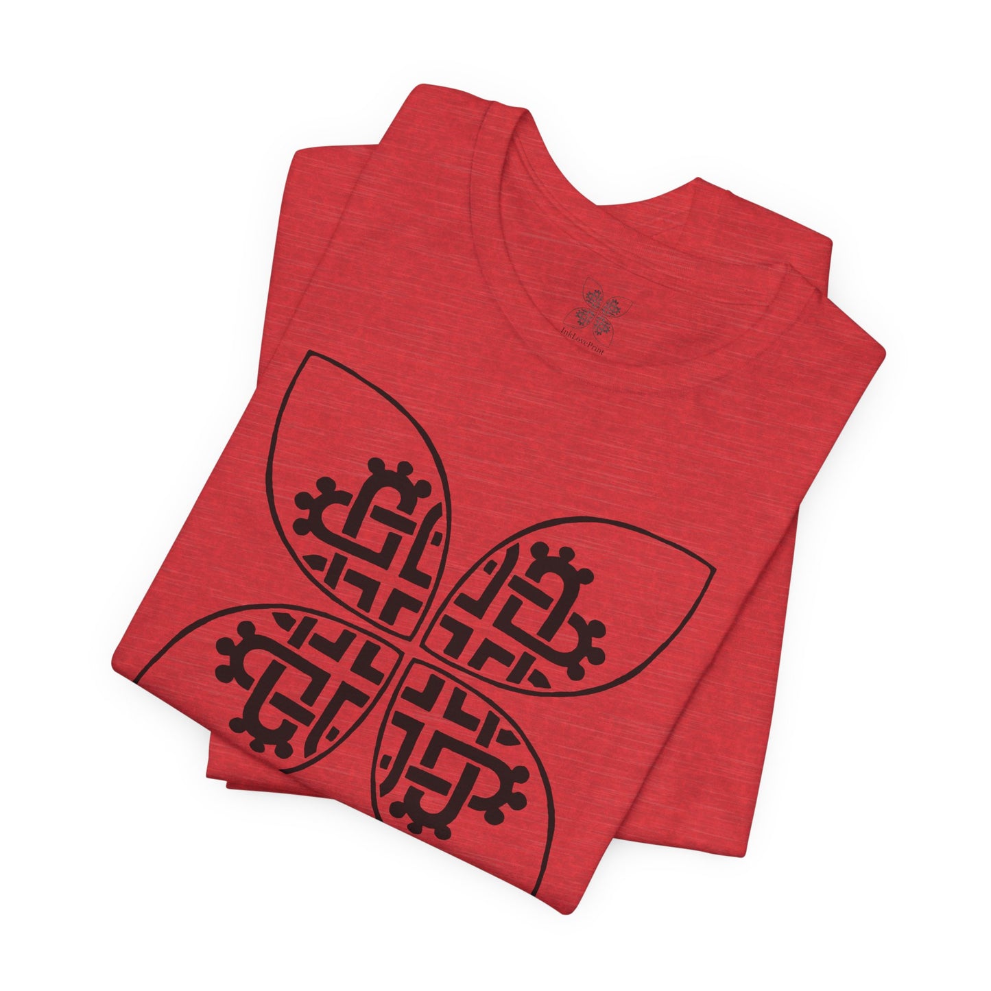 Celtic Heart Motif Black Design T-Shirt - InkLovePrint
