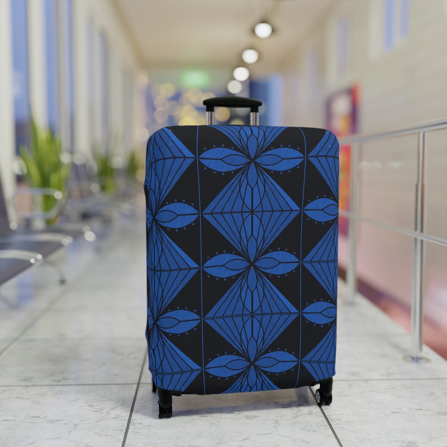 Geometric Blue 1 Luggage Cover - InkLovePrint