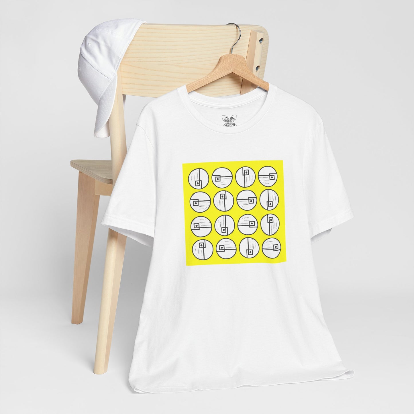 Rotating Rectangle on Yellow Unisex T-Shirt - InkLovePrint