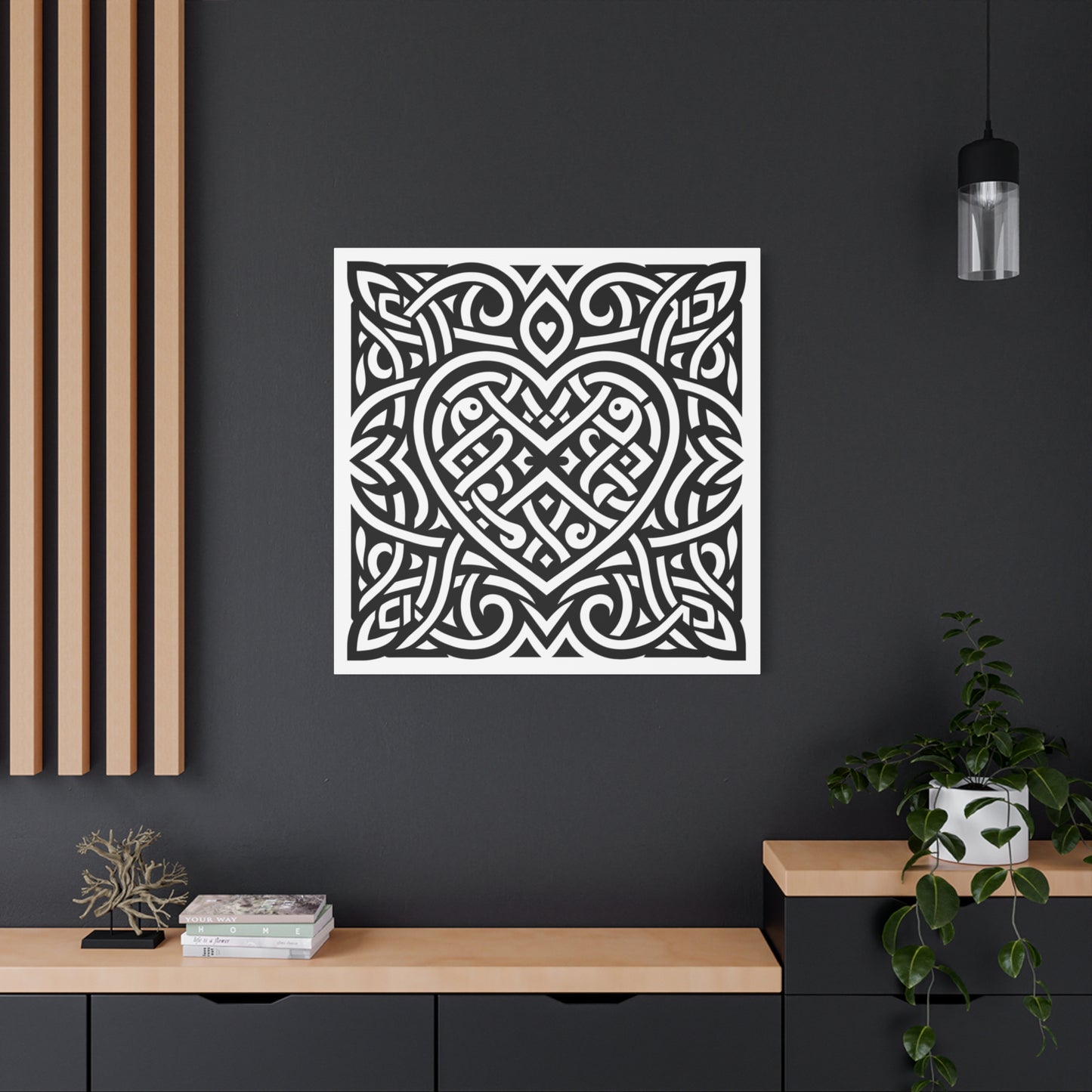 Framed Celtic Heart Artwork - Canvas - InkLovePrint