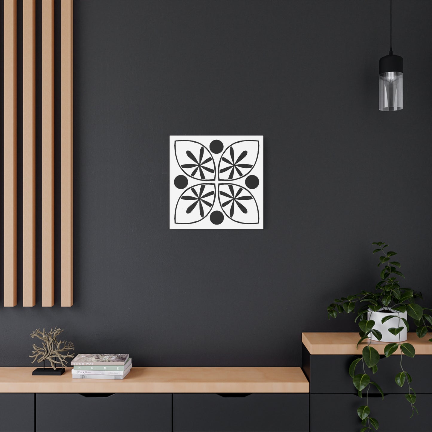 Black Flower Artwork - canvas - InkLovePrint