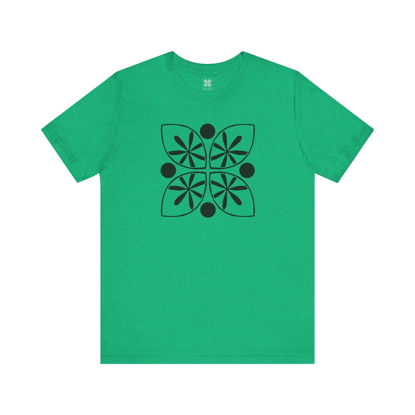 Black Flower Motif Unisex T-Shirt - InkLovePrint