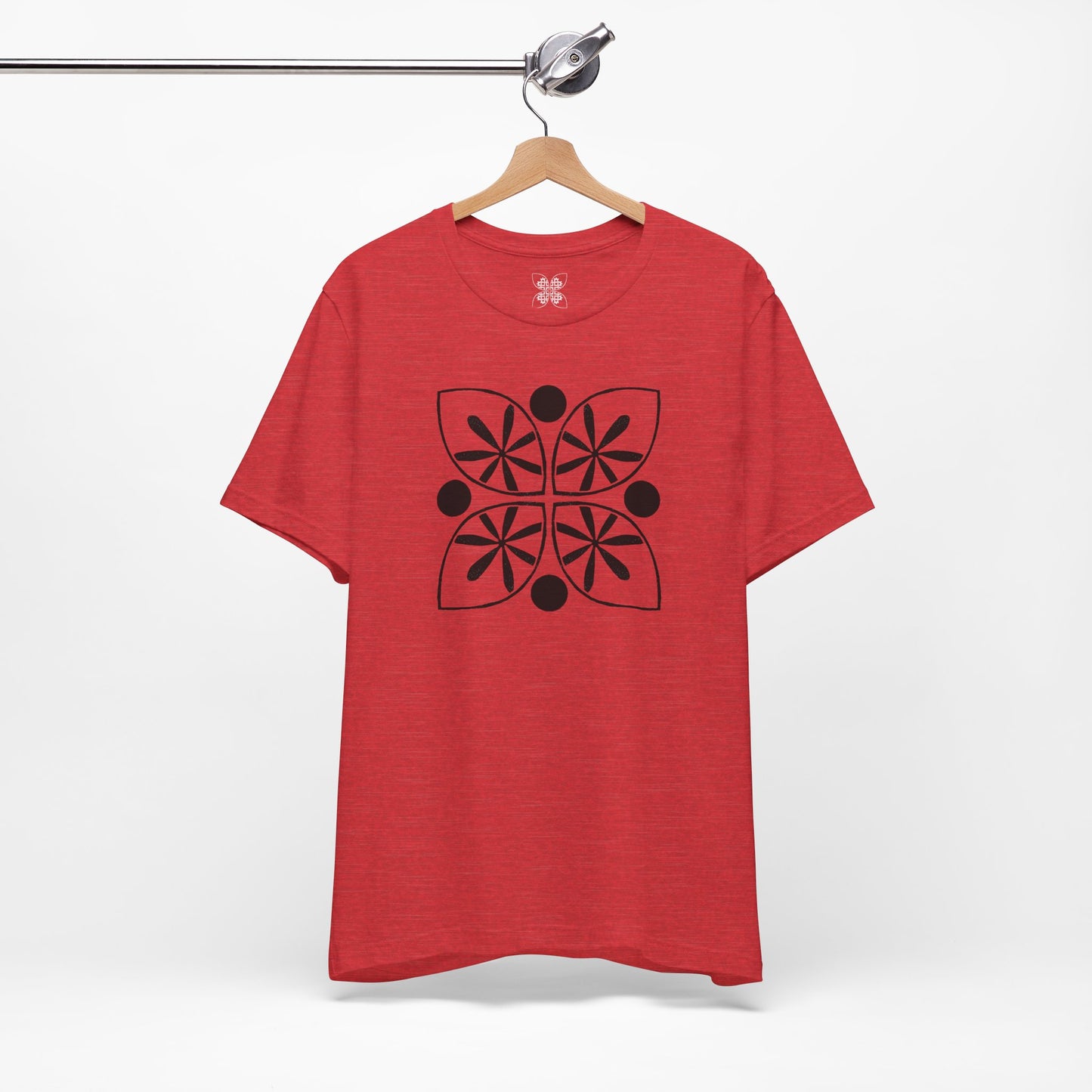 Black Flower Motif Unisex T-Shirt - InkLovePrint