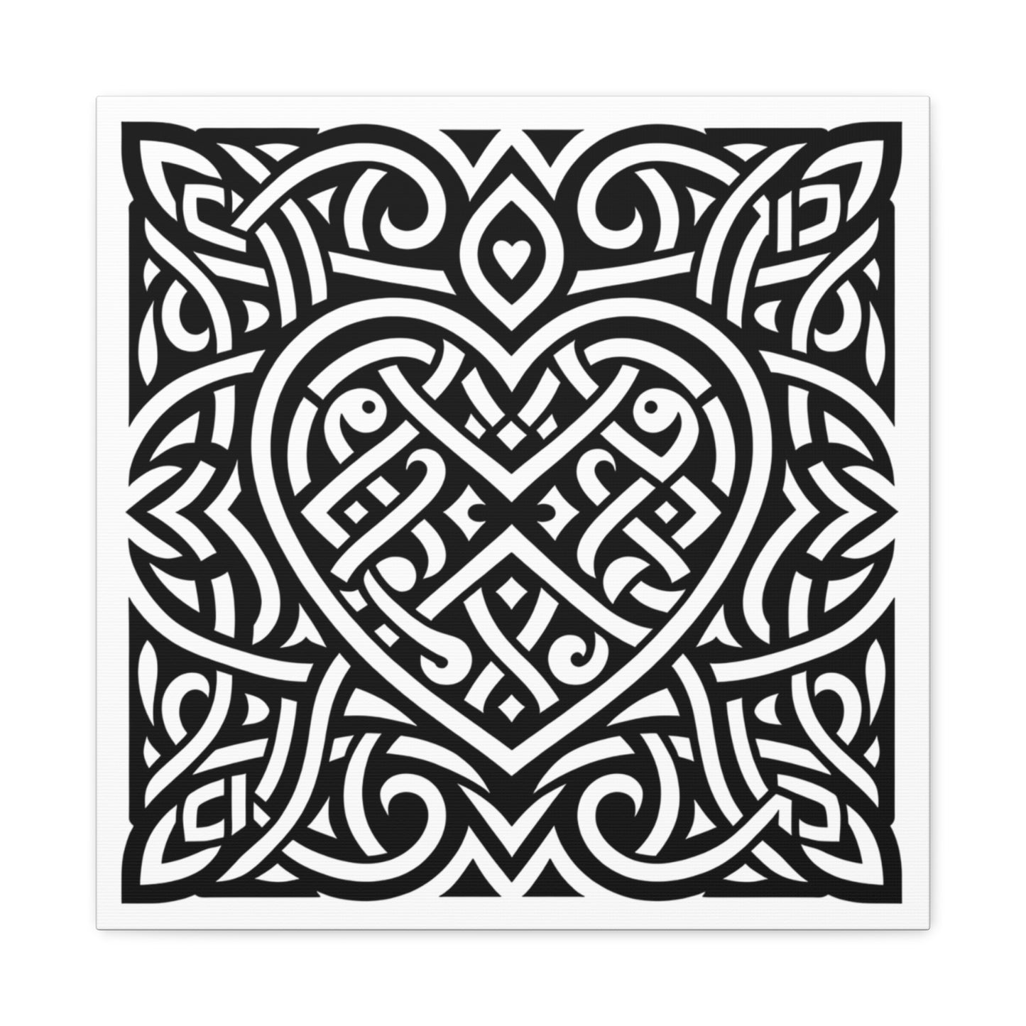 Framed Celtic Heart Artwork - Canvas - InkLovePrint