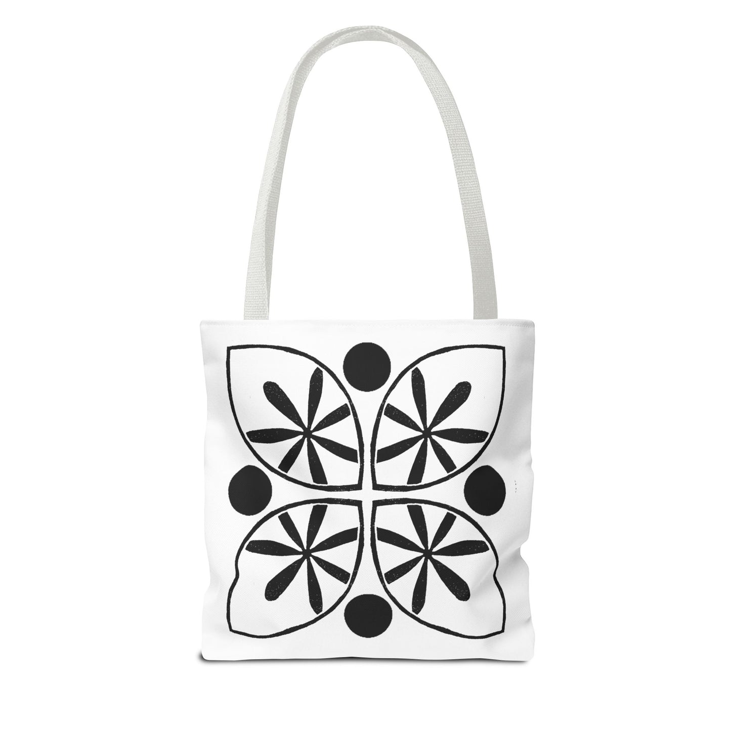 Black Flower Motif Tote Bag - InkLovePrint