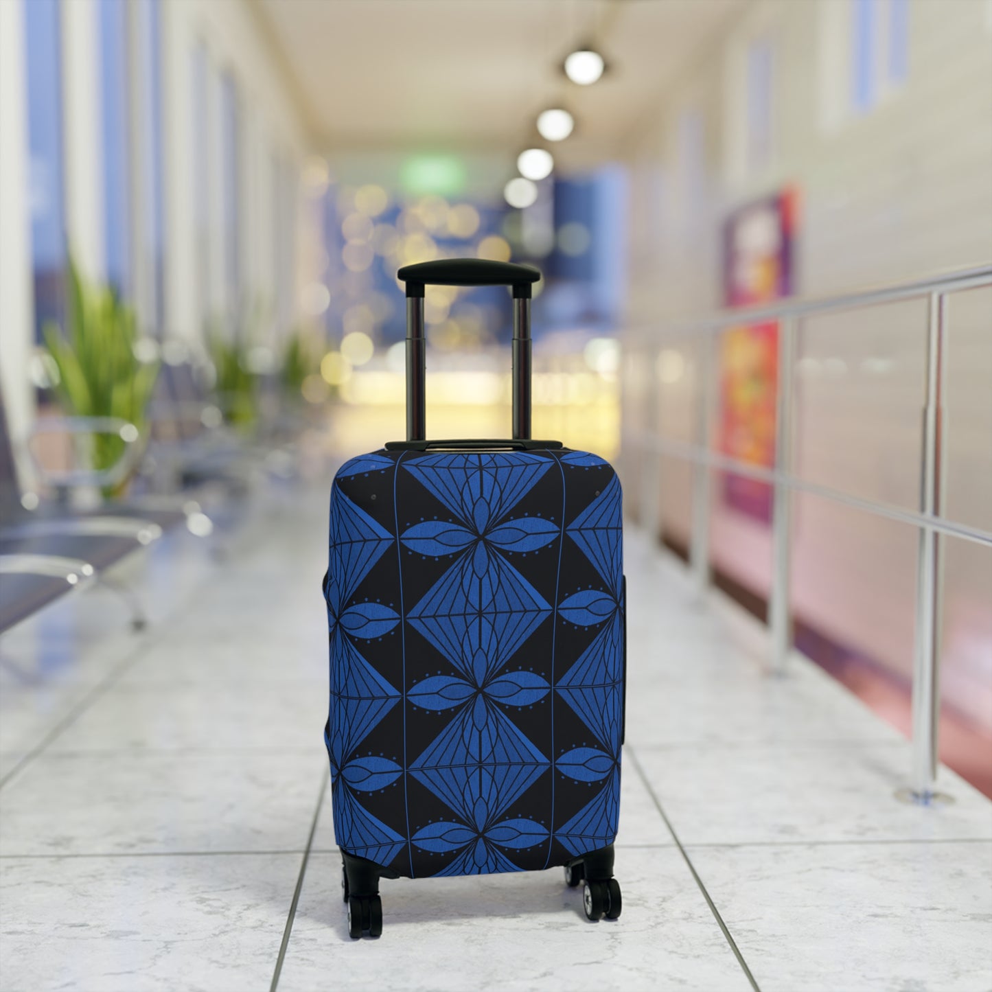 Geometric Blue 1 Luggage Cover - InkLovePrint