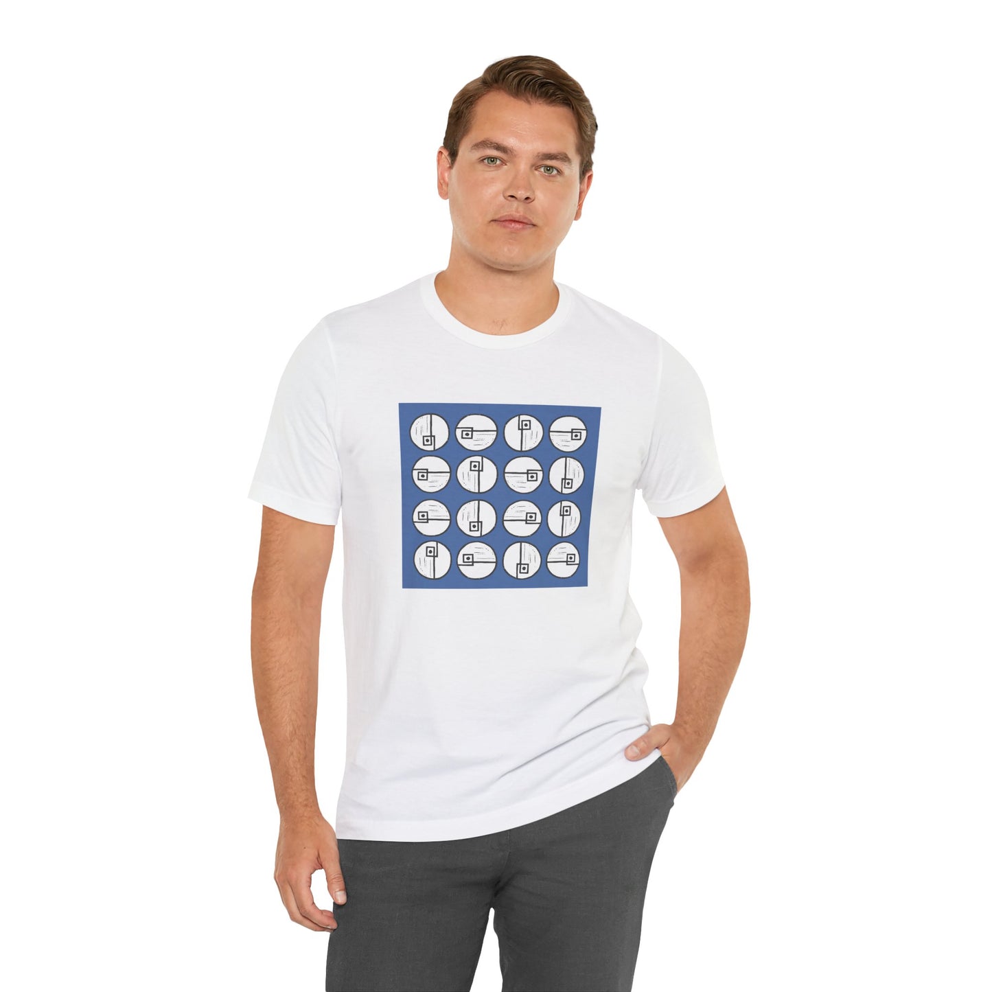 Rotating Rectangle on Blue - InkLovePrint