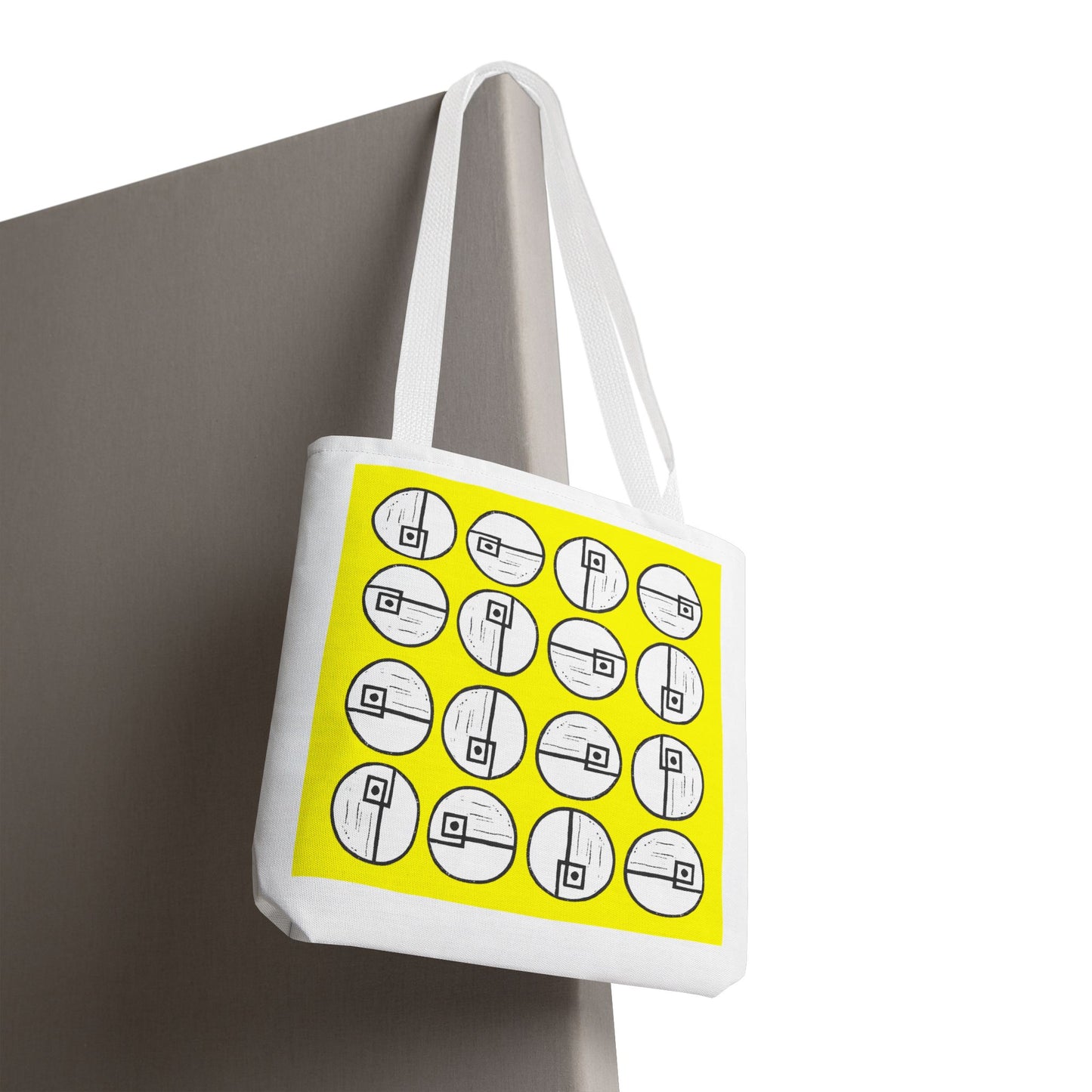 Rotating Rectangle Yellow Tote Bag - InkLovePrint