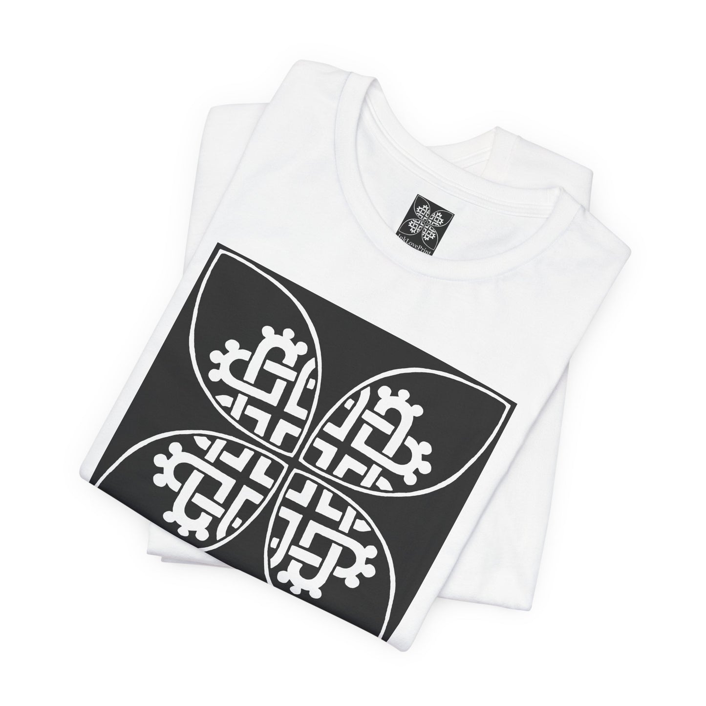 Celtic Heart Motif White Design T-Shirt - InkLovePrint