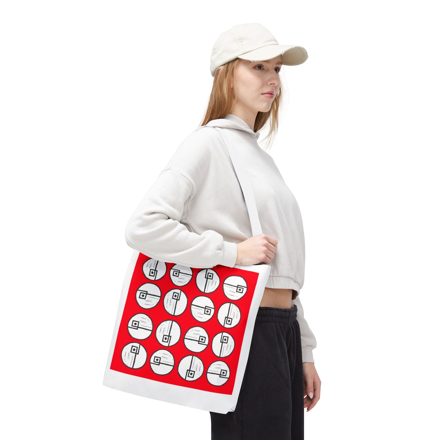 Rotating Rectangle Red Tote Bag - InkLovePrint