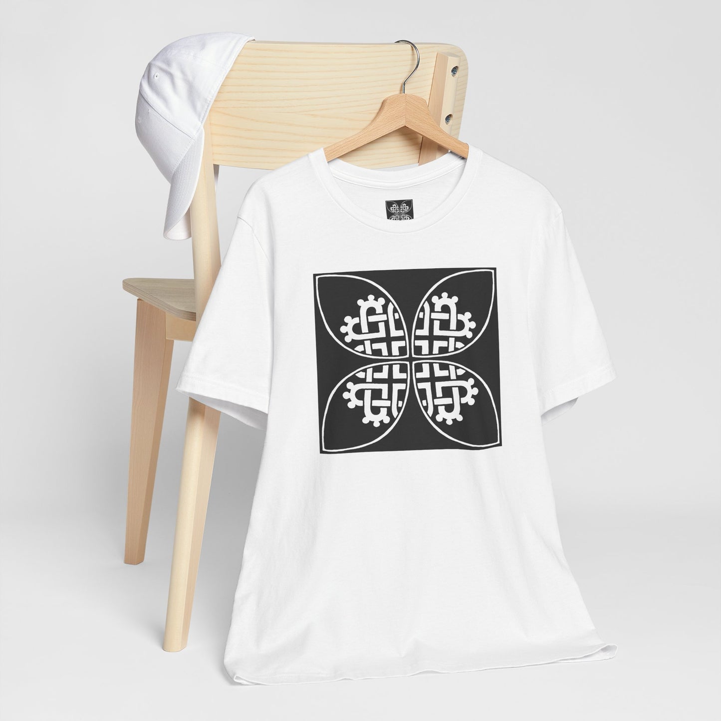 Celtic Heart Motif White Design T-Shirt - InkLovePrint