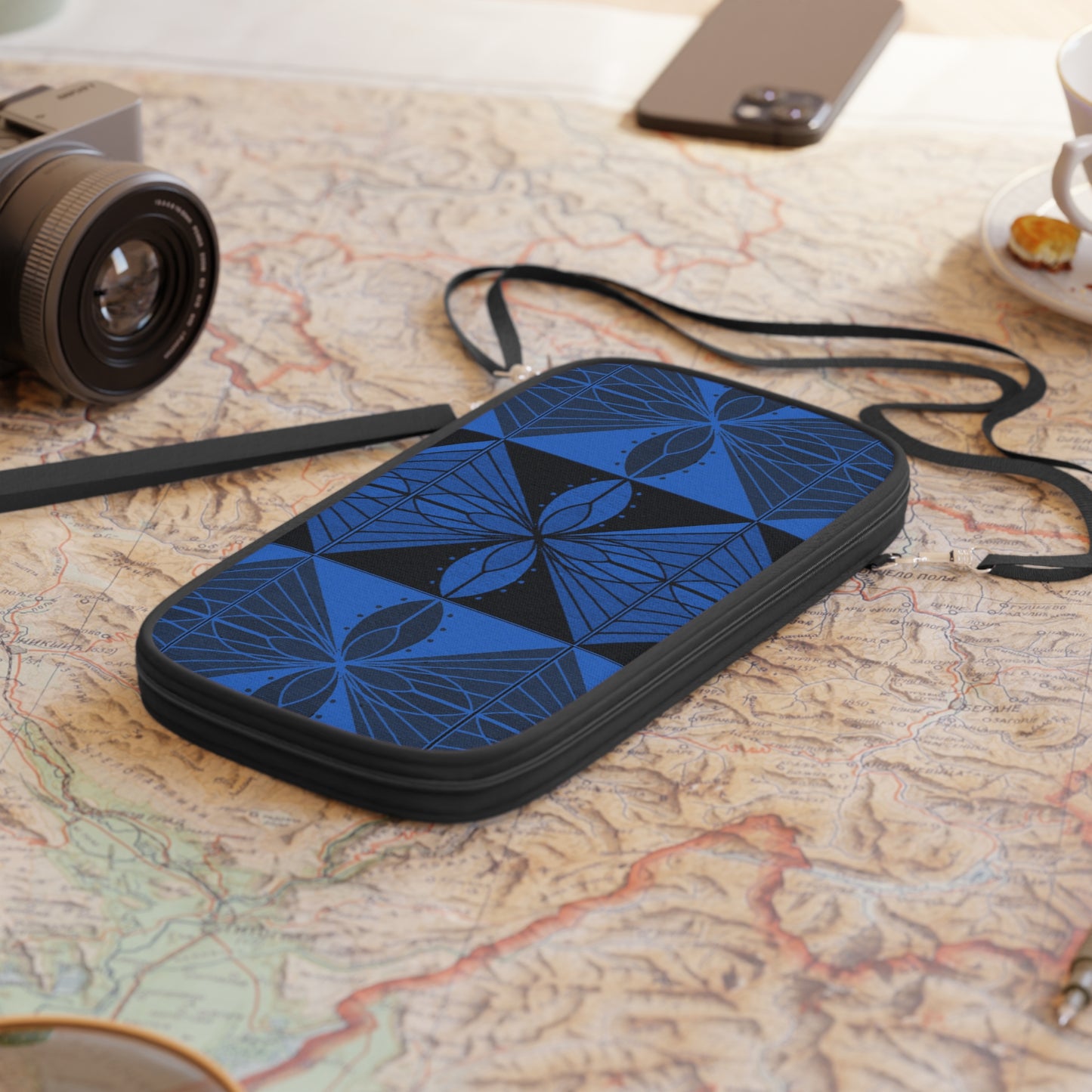 Geometric Blue 2 Passport Wallet - InkLovePrint