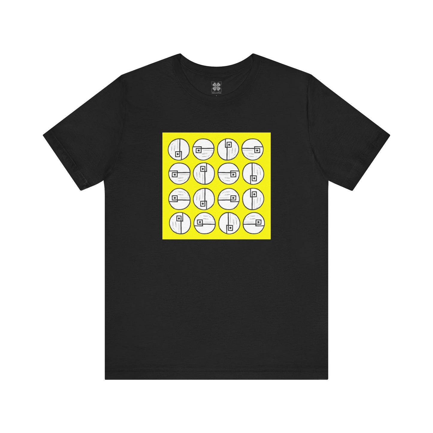 Rotating Rectangle on Yellow Unisex T-Shirt - InkLovePrint
