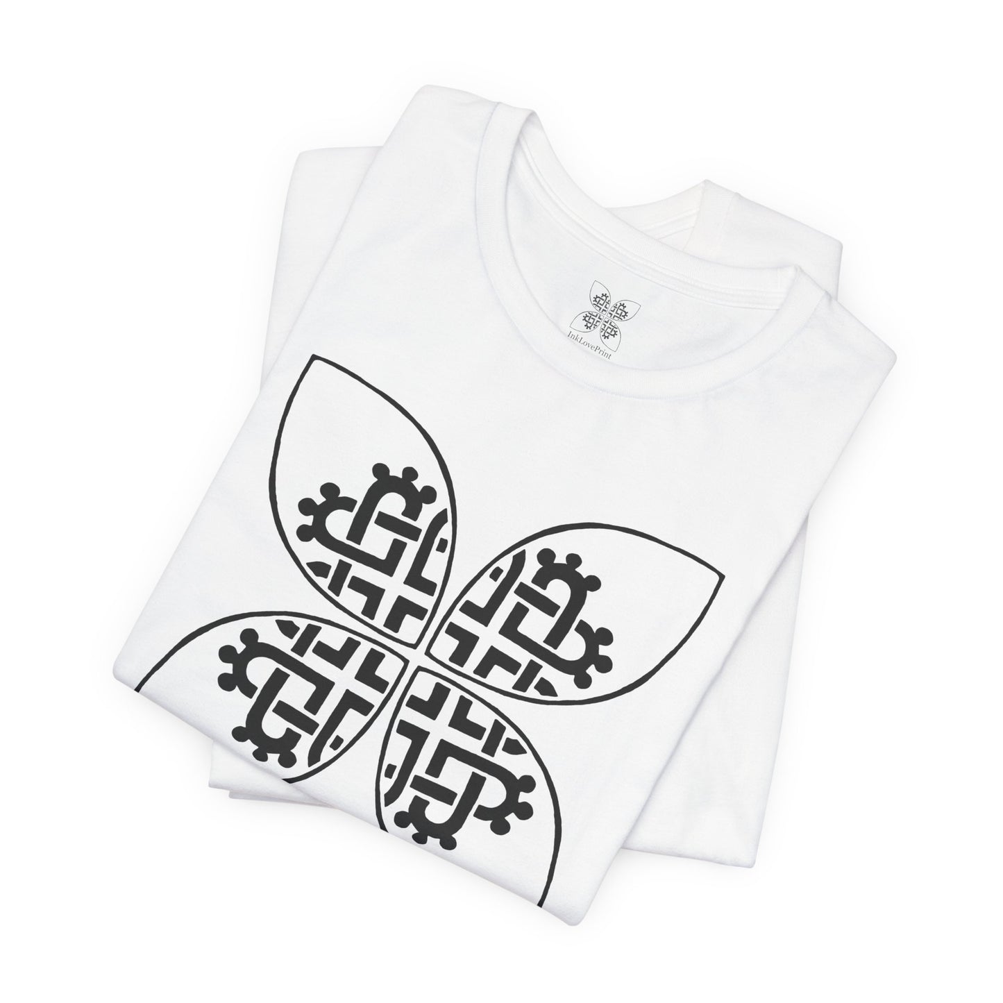 Celtic Heart Motif Black Design T-Shirt - InkLovePrint