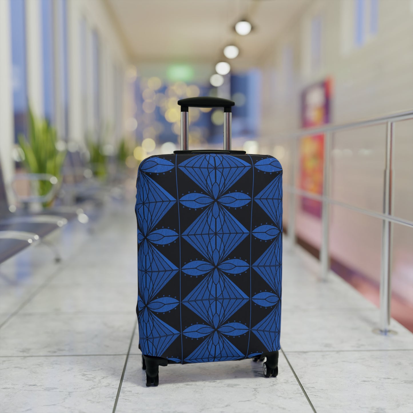 Geometric Blue 1 Luggage Cover - InkLovePrint