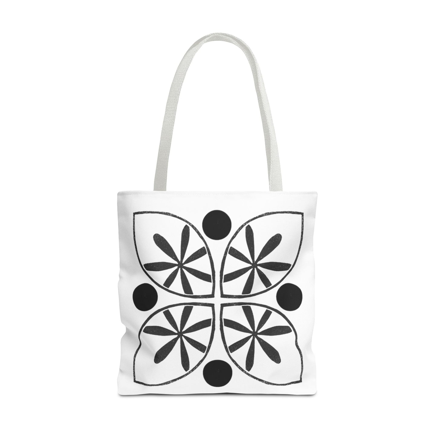 Black Flower Motif Tote Bag - InkLovePrint