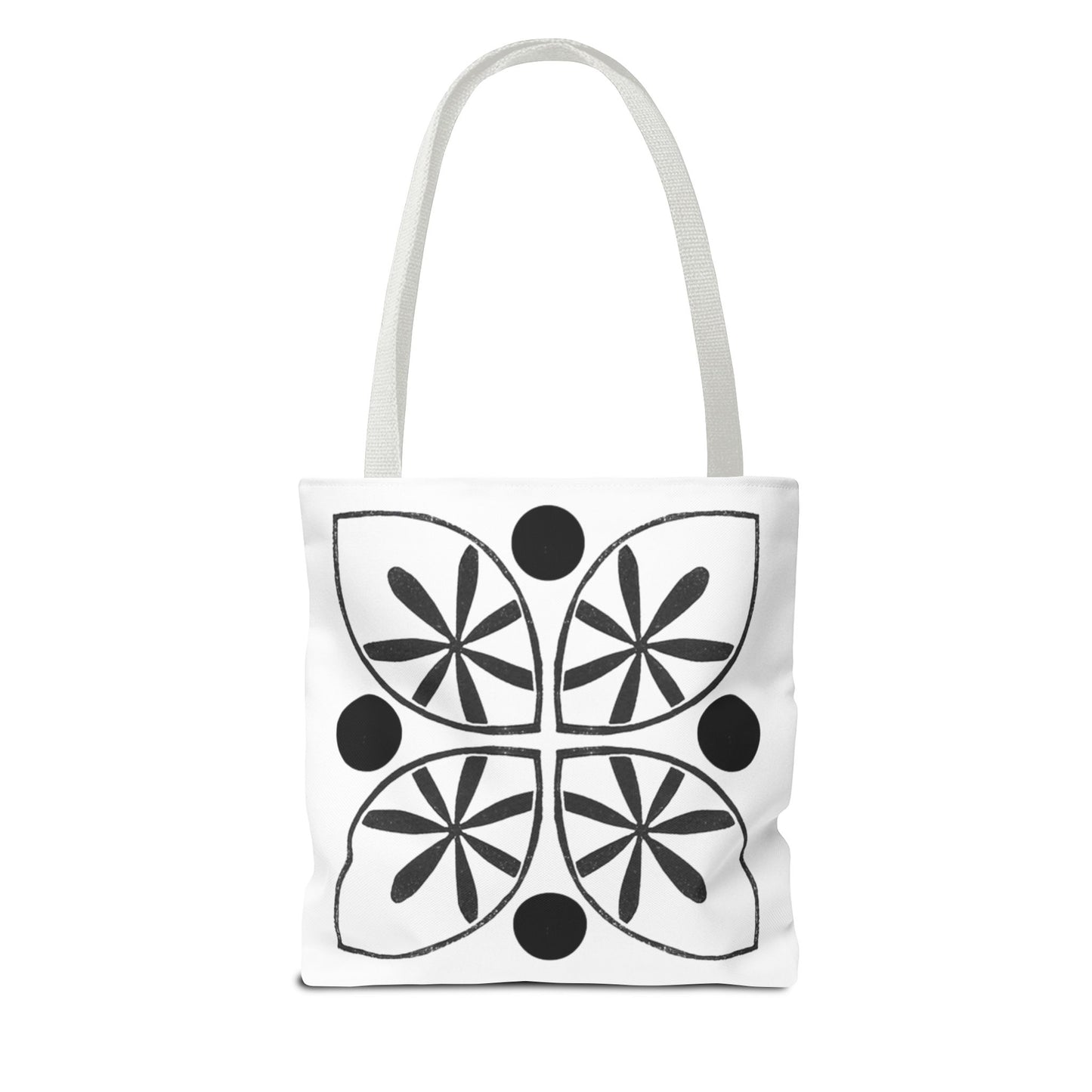 Black Flower Motif Tote Bag - InkLovePrint