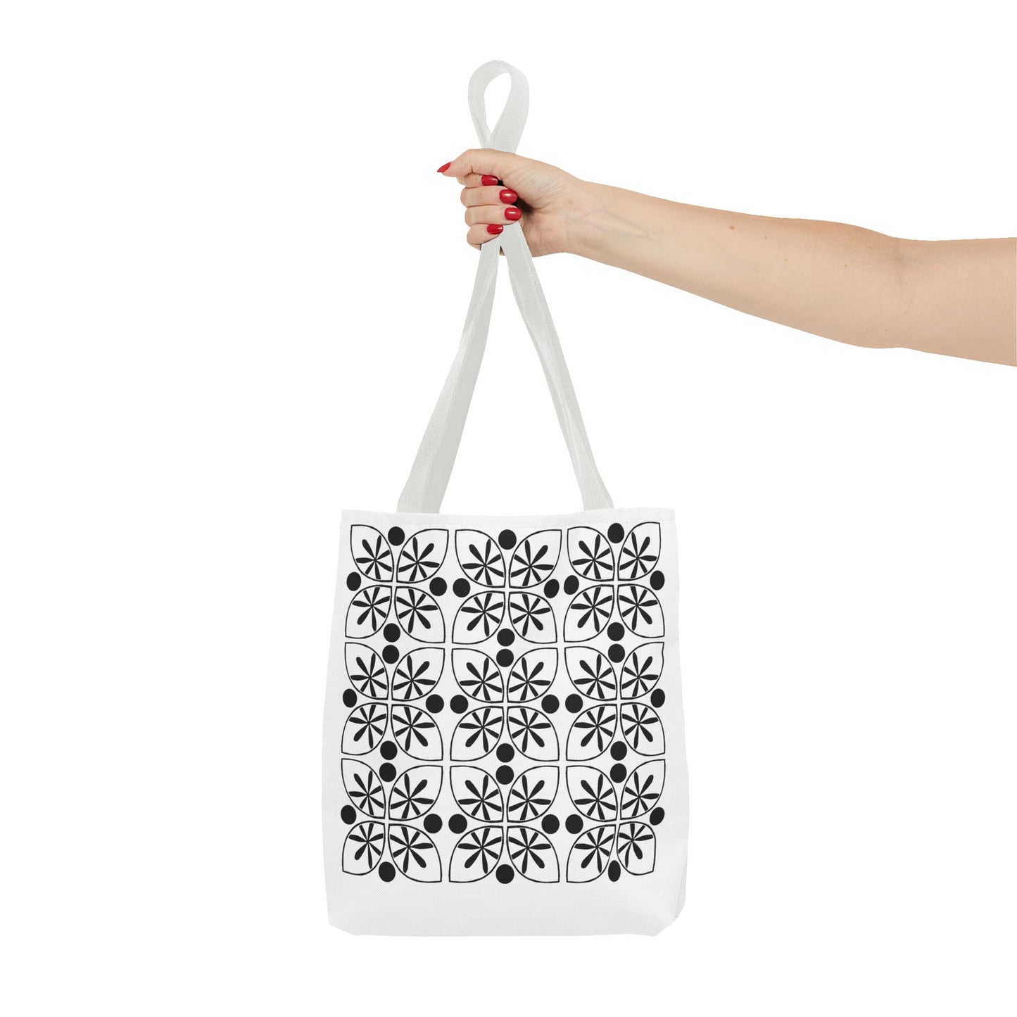 Black Flower Tote Bag - InkLovePrint