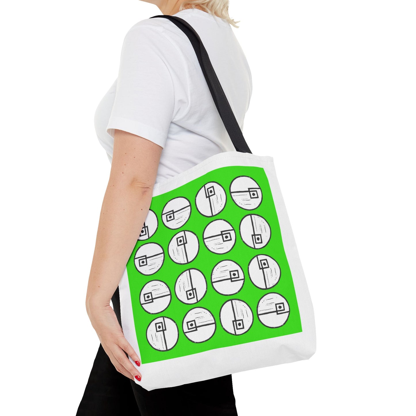 Rotating Rectangle Green Tote Bag - InkLovePrint